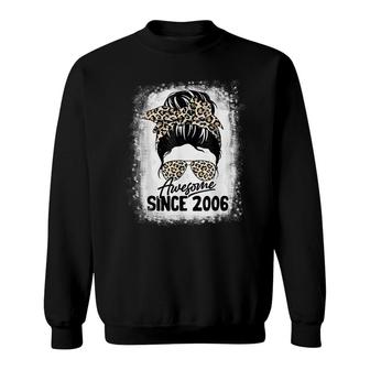 16 Years Old Awesome Since 2006 Leopard 16Th Birthday Sweatshirt - Seseable