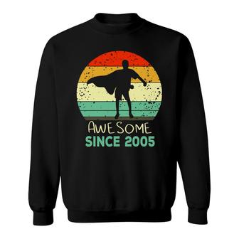 17Th Birthday Retro Style Awesome Since 2005 Sweatshirt - Seseable