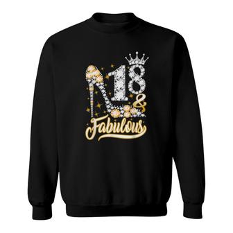 18 & Fabulous 18 Years Old 18Th Birthday Diamond Crown Sweatshirt - Seseable