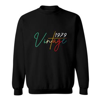 1979 Vintage 43Th Birthday 1979 Color Retro Sweatshirt - Seseable