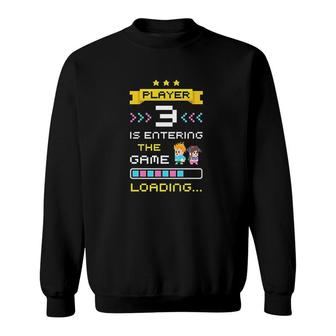 1St Time Dad Mom Gamer Announcement Player 3 Sweatshirt - Monsterry DE