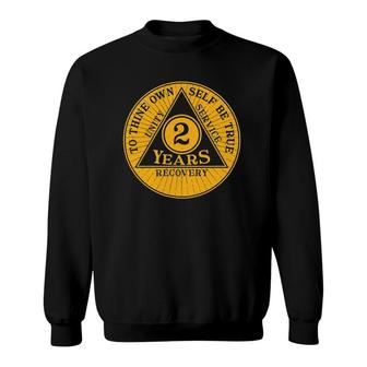 2 Years Sobriety Coin Recovery Coin Gift Sweatshirt | Mazezy