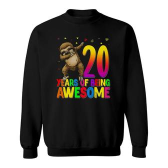 20 Years Old Birthday Sloth Dabbing 20Th Birthday Sloth Sweatshirt - Seseable