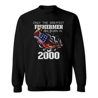 21St Birthday Gift 2000 Fishermen Bass Fishing 21 Years Old Sweatshirt - Seseable