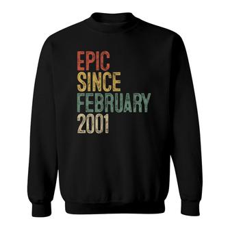 21St Birthday Gifts Epic Since February 2001 21 Years Old Sweatshirt - Seseable