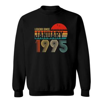 26 Years Old Retro Birthday Gift Legend Since January 1995 Ver2 Sweatshirt - Seseable