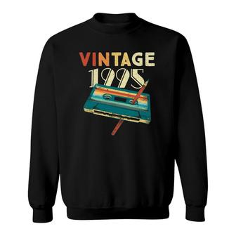27 Years Old Gifts Vintage 1995 Music Cassette 27Th Birthday Sweatshirt - Seseable