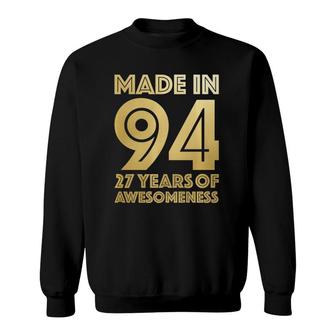 27Th Birthday Gifts Men Women 27 Years Old Daughter Son 1994 Sweatshirt - Seseable