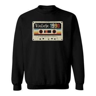 31St Birthday Gifts Vintage 1990 Cassette Tape 31 Years Old Sweatshirt - Seseable