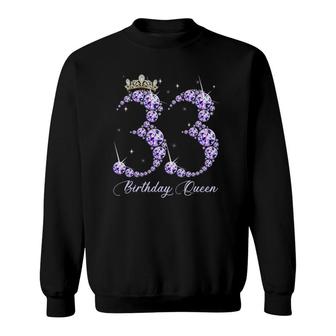 33 Years Old Its My 33Rd Birthday Queen Diamond Heels Crown Sweatshirt - Seseable