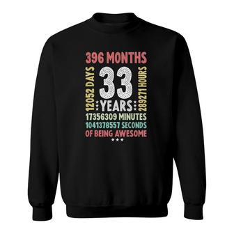 33Rd Birthday 33 Years Old Vintage Retro - 33 Yrs Old Sweatshirt - Seseable