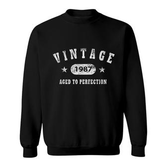 34Th Birthday Gift Vintage 1987 Aged To Perfection Sweatshirt - Monsterry DE