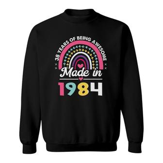 38 Years Old Gifts 38Th Birthday Born In 1984 Women Girls Sweatshirt - Seseable