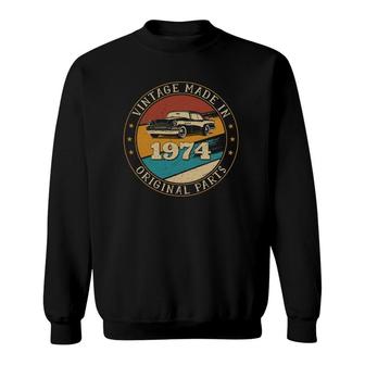 47 Years Old Retro Vintage Car Made In 1974 47Th Birthday Sweatshirt - Seseable