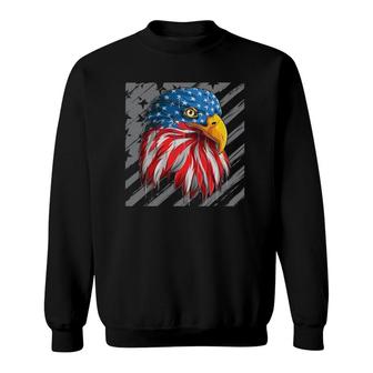 4Th Of July Eagle American Usa Flag Patriotic Men Women Sweatshirt - Seseable