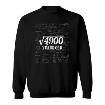 70Th Birthday - Square Root Of 70 Years Old Sweatshirt - Seseable