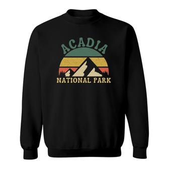 Acadia National Park Maine Mountains Retro Sunset Vintage Sweatshirt | Mazezy