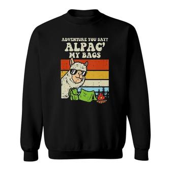 Adventure Alpaca My Bags Retro Camping Camper Men Women Kids Sweatshirt - Thegiftio