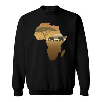 Africa Elephant Map Dad South Animal Big Five Safari Sweatshirt - Thegiftio UK