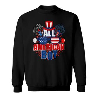 All American Boy 4Th Of July Kids Toddler Boys Family Ns Sweatshirt - Seseable