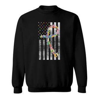 All Cancer Matters Awareness Day Ribbon Flag Sweatshirt | Mazezy