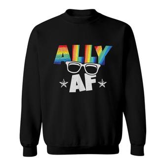 Ally Af Glasses Lgbtq Lesbian Gay Pride Awareness Lgbt Month Sweatshirt - Thegiftio