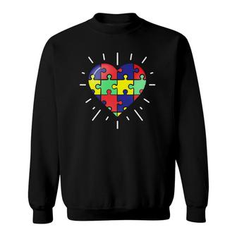 Autism Puzzle Heart Autism Awareness Sweatshirt