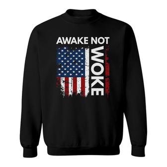 Awake Not Woke Anti Woke Free Speech Anti Censorship Sweatshirt | Mazezy