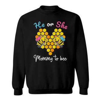 Baby Gender Reveal Party He Or She Mommy To Be Sweatshirt - Seseable