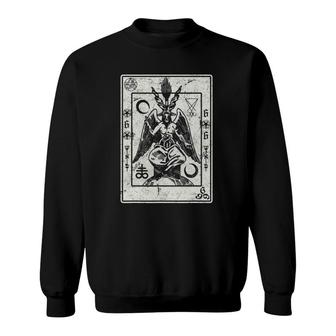 Baphomet Occult Satan Goat Head Devil Tarot Card Design Sweatshirt | Mazezy