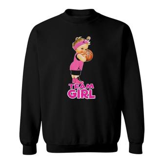 Basketball Team Girl Baby Shower Gender Reveal Party Sweatshirt | Mazezy