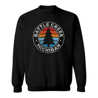 Battle Creek Michigan Mi Vintage Graphic Retro 70S Sweatshirt - Thegiftio UK