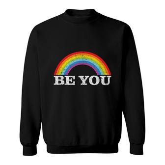 Be You Rainbow Lgbt Lesbian Gay Bi Trans Sweatshirt - Thegiftio UK