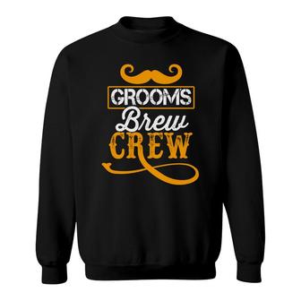 Beard Grooms Brew Crew Groom Bachelor Party Sweatshirt - Seseable