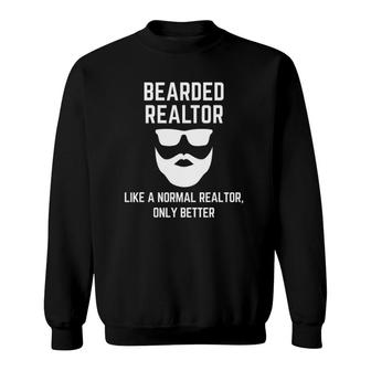 Bearded Realtor Definition Funny Male Real Estate Agent Sweatshirt - Seseable