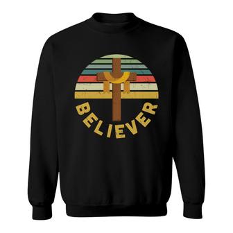 Believer Bible Verse Yellow Graphic Great Christian Sweatshirt - Seseable