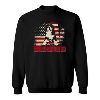Bernese Mountain Dad American Flag 4Th Of July Dog Lovers Sweatshirt - Seseable