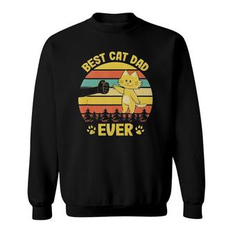 Best Cat Dad Ever Fist Bump Funny Cat Lover Cat Daddy Cats Sweatshirt - Seseable