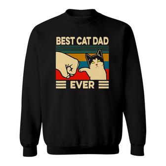 Best Cat Dad Ever Vintage Men Bump Fit Fathers Day Gift Sweatshirt - Seseable