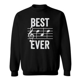 Best Dad Ever Music Note Bold Condensed Dark Sweatshirt - Seseable