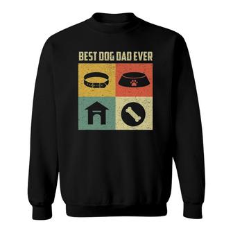 Best Dog Dad Ever Cool Fathers Day Retro Vintage Dog Sweatshirt - Seseable