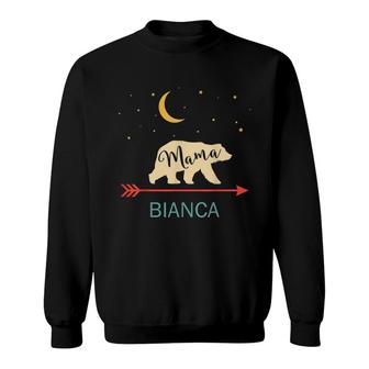 Bianca Name Gift Personalized Retro Mama Bear Sweatshirt - Seseable