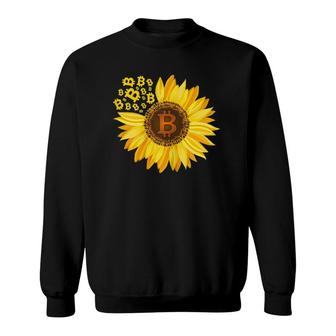 Bitcoin Logo Sunflower Btc Trader Cryptocurrency Sweatshirt - Seseable