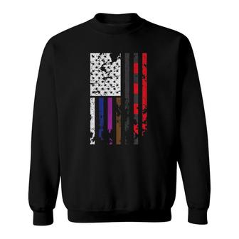 Bjj Brazilian Jiu Jitsu Distressed American Flag Graphic Sweatshirt | Mazezy