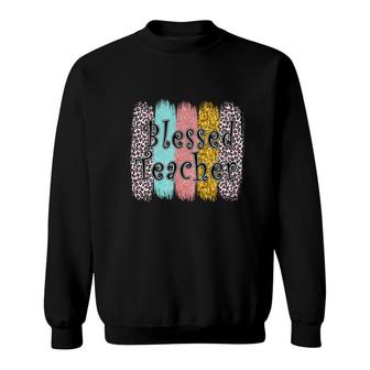 Blessed Teacher Leopard Decoration Great Sweatshirt - Seseable