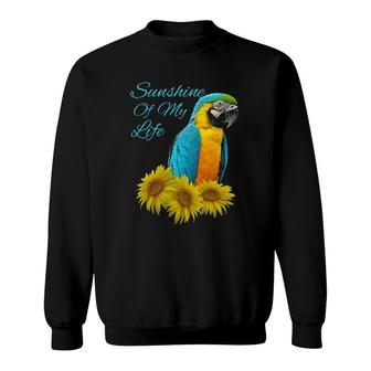 Blue & Gold Macaw Parrot Sunshine Sunflower Sweatshirt - Thegiftio UK