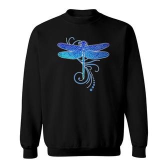 Blue Dragonfly Watercolor Art Damselfly Insect Tee Sweatshirt | Mazezy