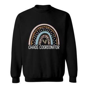 Boho Leopard Rainbow Chaos Coordinator Teacher Gift Sweatshirt - Thegiftio UK