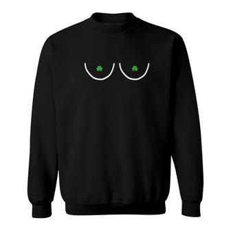 Boob St Patricks Day Nips Feminist Funny Fitted Sweatshirt - Monsterry CA