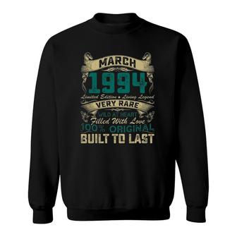Born In March 1994 Vintage 27Th Birthday Gifts 27 Years Old Sweatshirt - Seseable